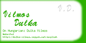 vilmos dulka business card